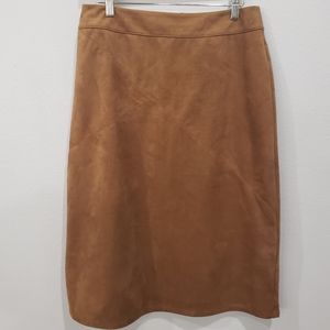 Chico's Faux Suede Midi Skirt, US Size Small, Chico's Size 0